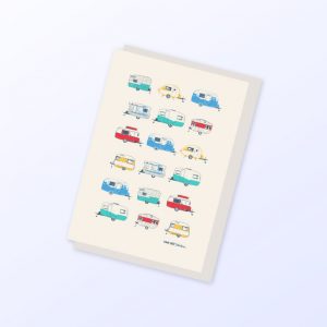 Coloured Caravans greeting card