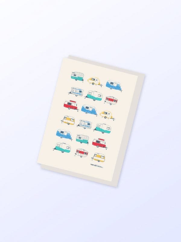 Coloured Caravans greeting card