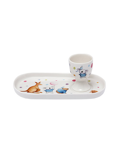 Barney Gumnut soldier set with plate and egg cup