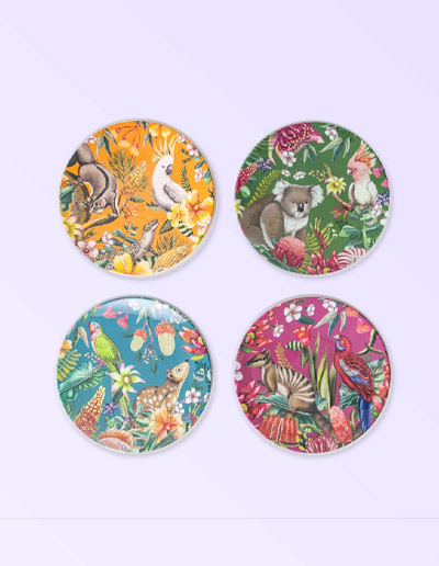 Exotic Paradiso design plate set of 4