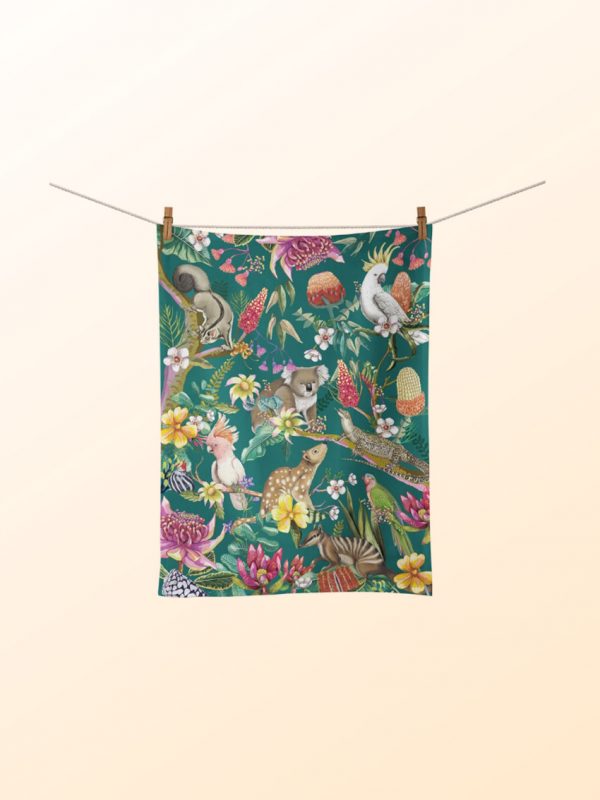 Exotic Paradiso design tea towel