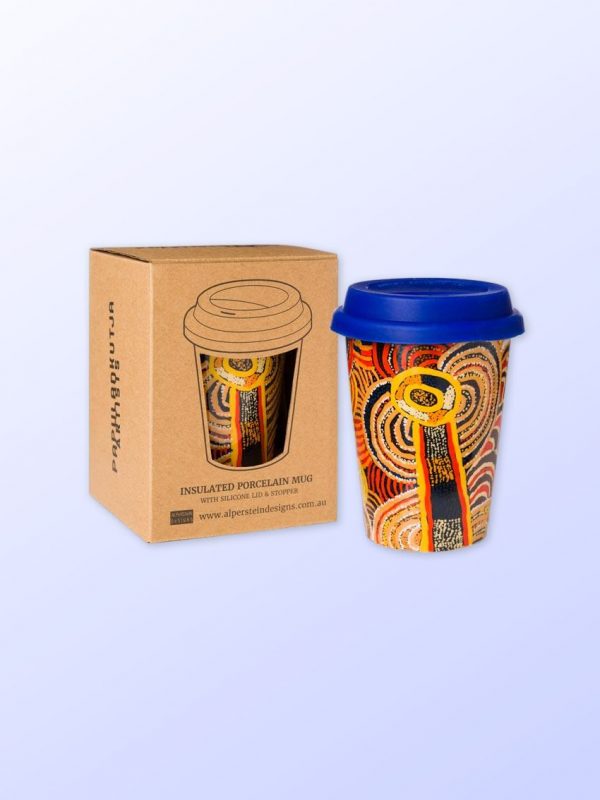 Nora Davidson design travel coffee mug and gift box