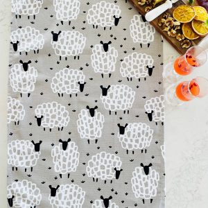Sheep design tea towel