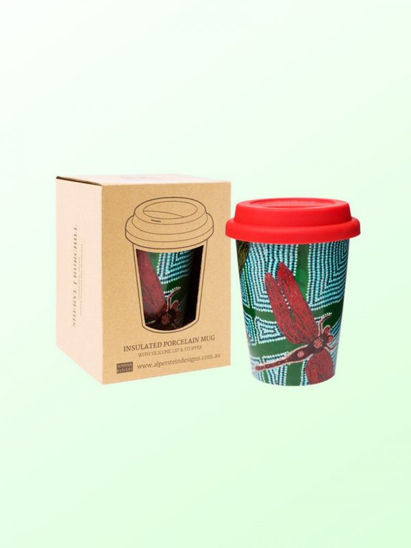 Sheryl Burchill design travel coffee mug and gift box