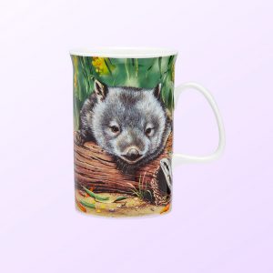 Wombat and lizard China mug