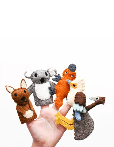 Felt Australian Animal finger puppet set of 5