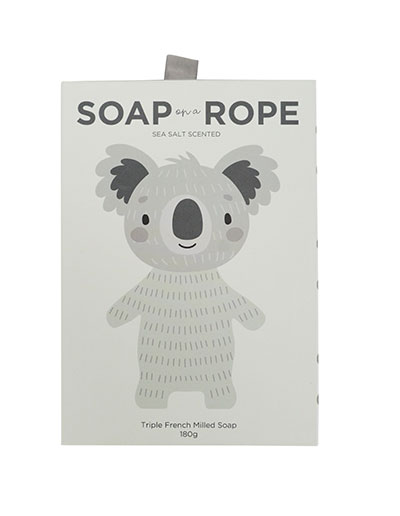 Koala Soap-on-a-rope gift box with a cute koala on it