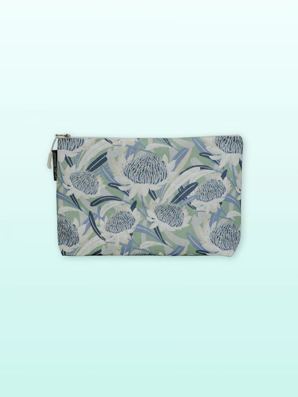 Waratah design large cosmetic bag