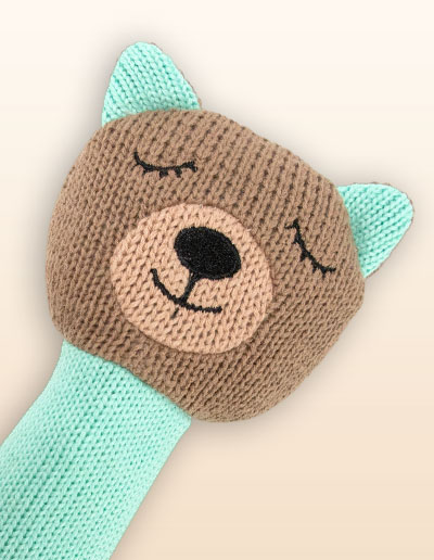 Wombat knitted rattle