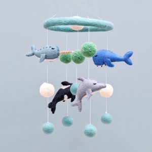 Marine nursery mobile in felt