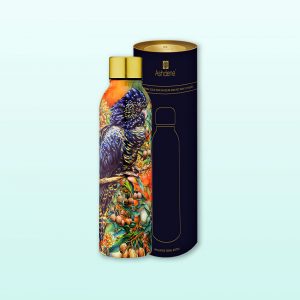 Black Cockatoo drink bottle and printed gift box