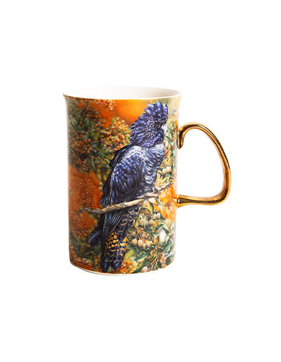 Black Cockatoo china mug