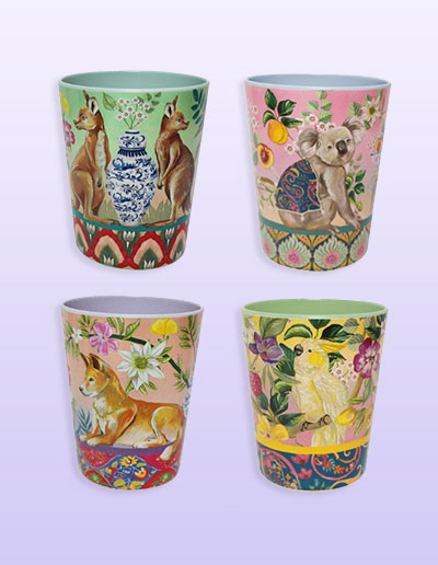 Serendipity design cups set of 4