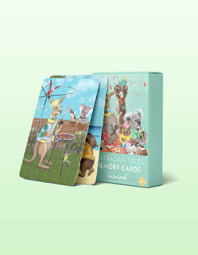 Australian Tales memory cards in a gift box