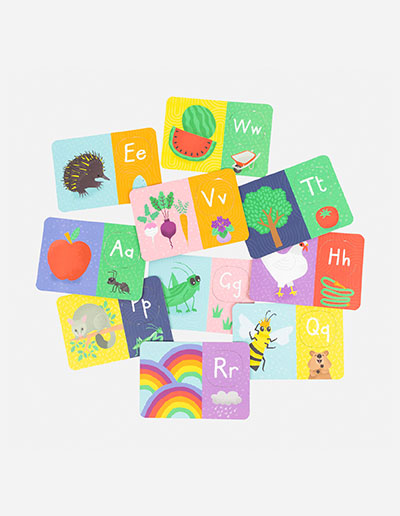 An example of the cards in the Matching-Puzzle ABC outdoors
