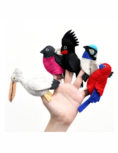 Australian bird finger puppets set of 5