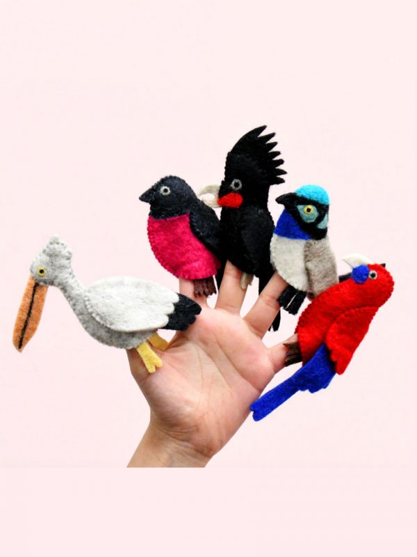 Australian bird finger puppets set of 5