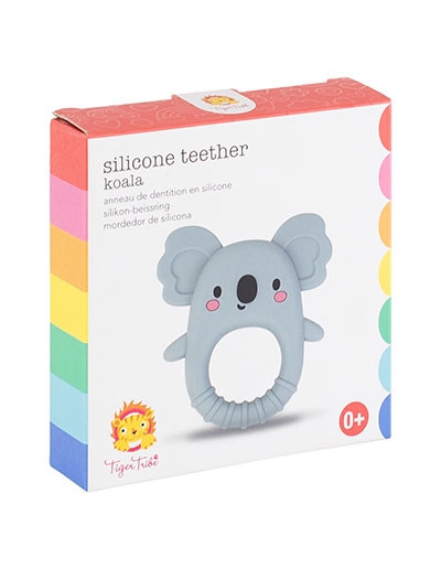 Koala teether ring box with product information