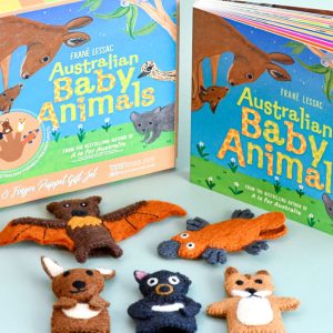 Australian Baby animals book and finger puppets