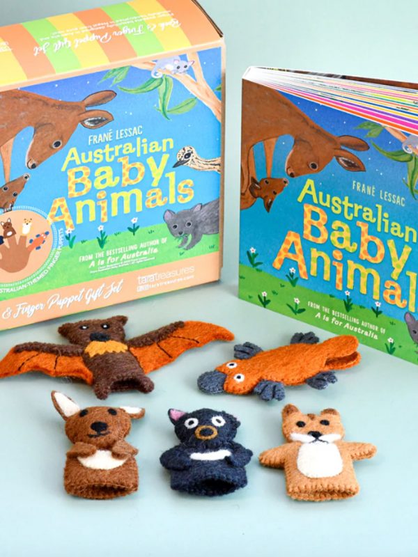 Australian Baby animals book and finger puppets