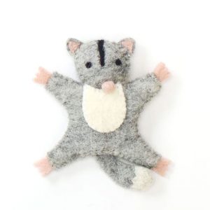 Sugar-glider felt finger puppet