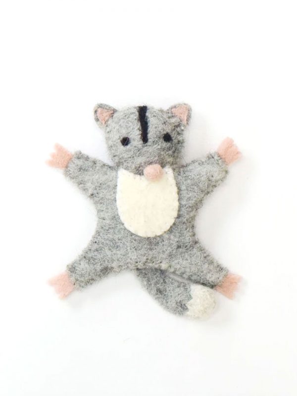 Sugar-glider felt finger puppet