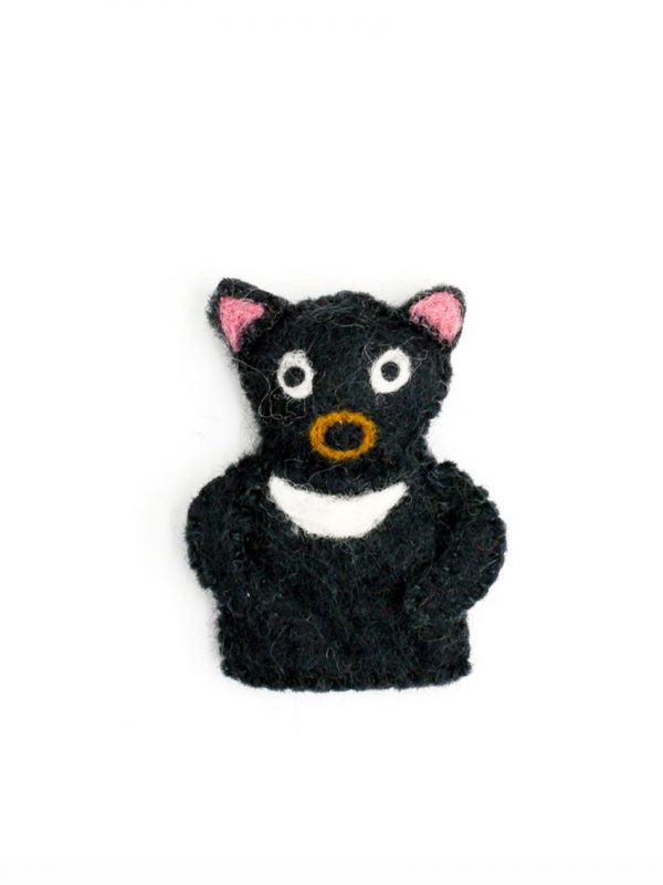 Tasmania Devil felt finger puppet