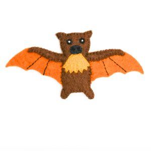 Flying fox felt finger puppet