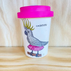 Cockatoo and Kookaburra travel cup
