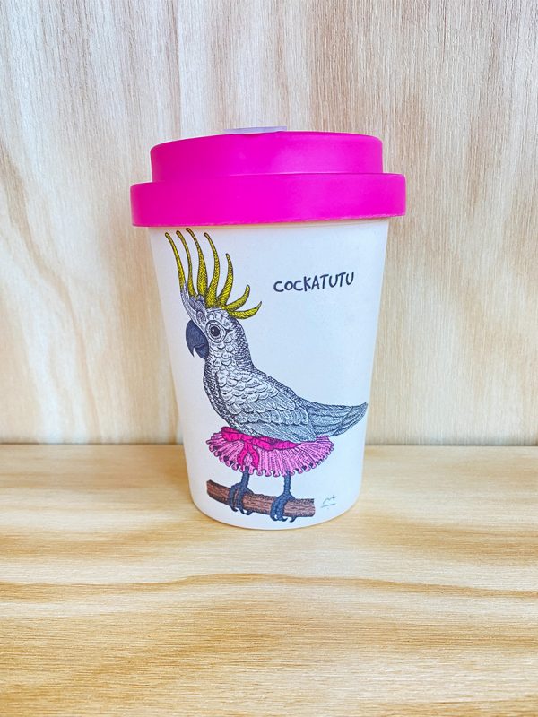 Cockatoo and Kookaburra travel cup