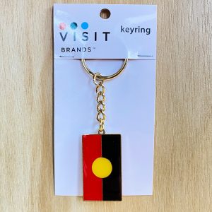 Aboriginal flag metal keyring