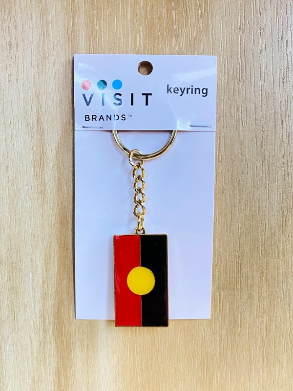 Aboriginal flag metal keyring