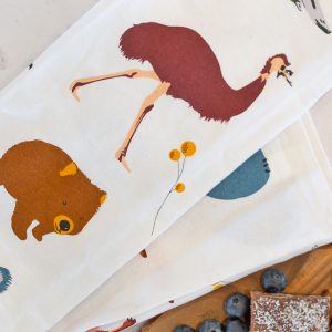 Australian animals tea towel