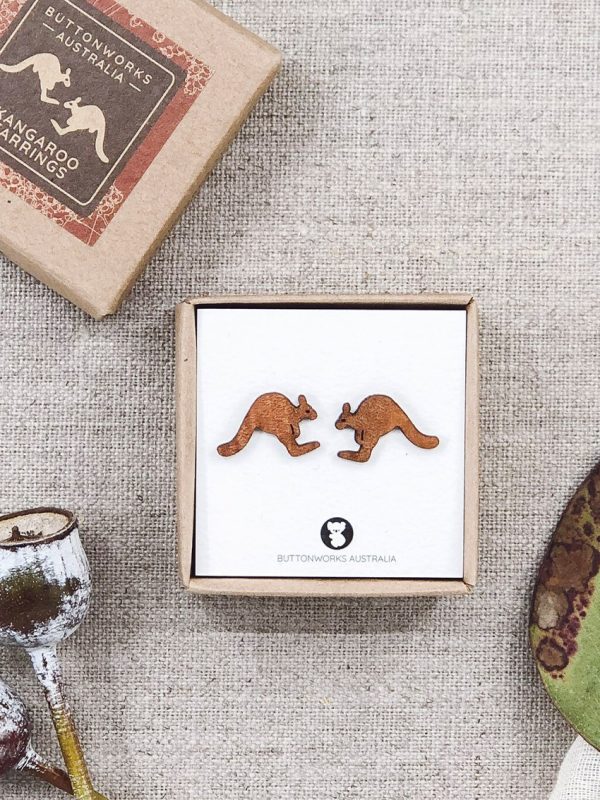 Buttonworks Australian Kangaroo Earring Studs