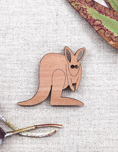 Buttonworks wooden Kangaroo Magnet