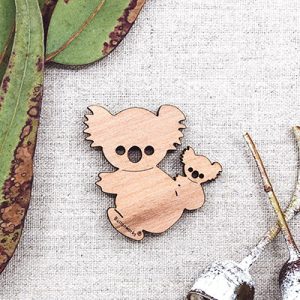 Buttonworks wooden Koala and baby Magnet