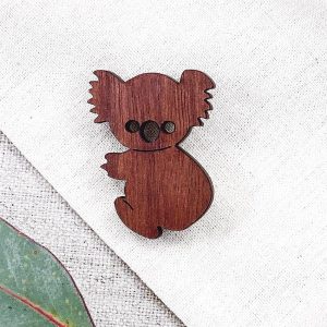 Buttonworks wooden Koala Brooch