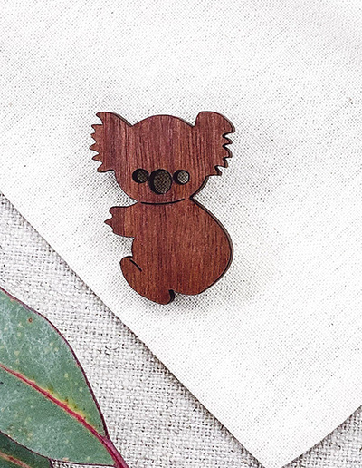 Buttonworks wooden Koala Brooch