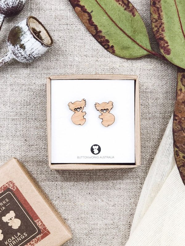 Buttonworks Australian Koala Earring Studs