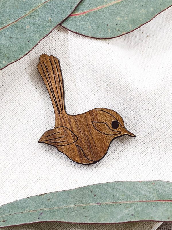 Buttonworks Australian Blue Wren Brooch