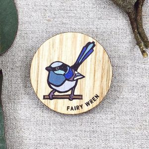 Buttonworks wooden Fairy Wren magnet
