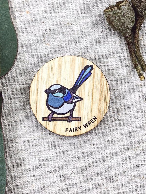 Buttonworks wooden Fairy Wren magnet