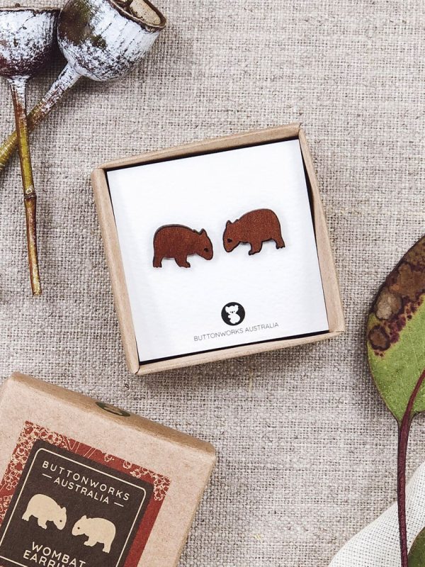 Buttonworks Australian Wombat Earring Studs