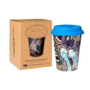 Elaine Lane travel mug with gift box