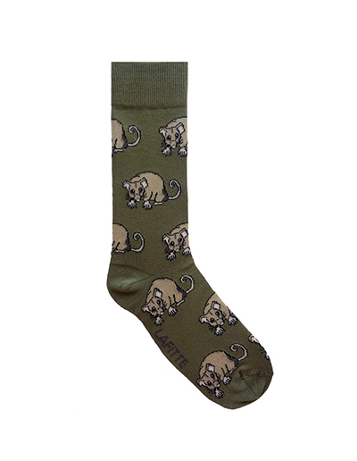 Possum design socks khaki