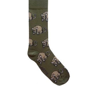 Possum design socks khaki