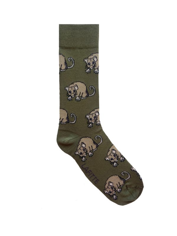 Possum design socks khaki