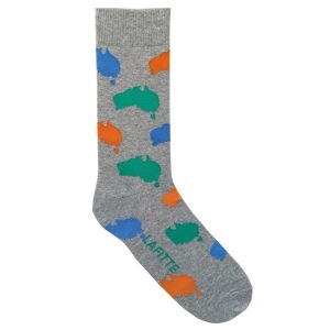 Australian map socks grey