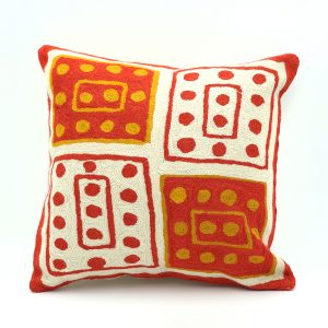 Hand embroidered aboriginal art cushion small size