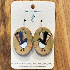 To the Trees - Australian Earrings - Willie Wagtail